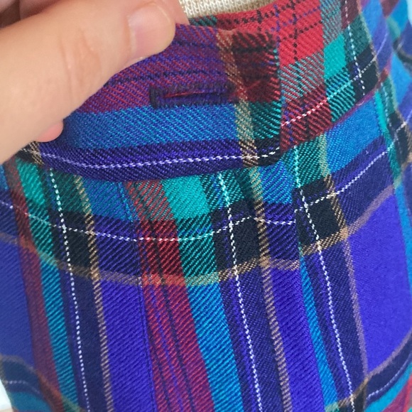 Vintage Talbot's A-Line Pleated Midi Skirt 12 wool USA tartan plaid academia - Picture 2 of 7